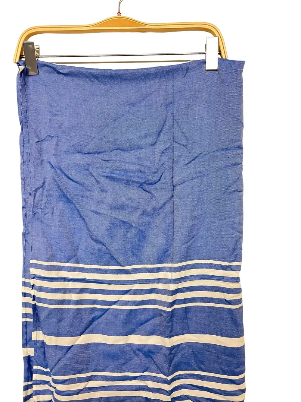 New The Green‎ Sticks Turkish Tassel Bamboo Towel Lightweight Blue